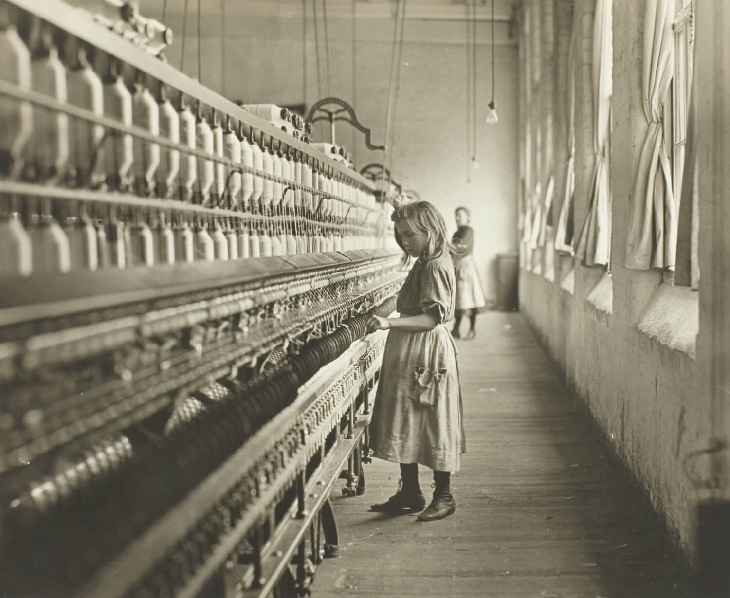 Lewis Wicks Hine, Sadie Pfeifer, a Cotton Mill Spinner (1908)