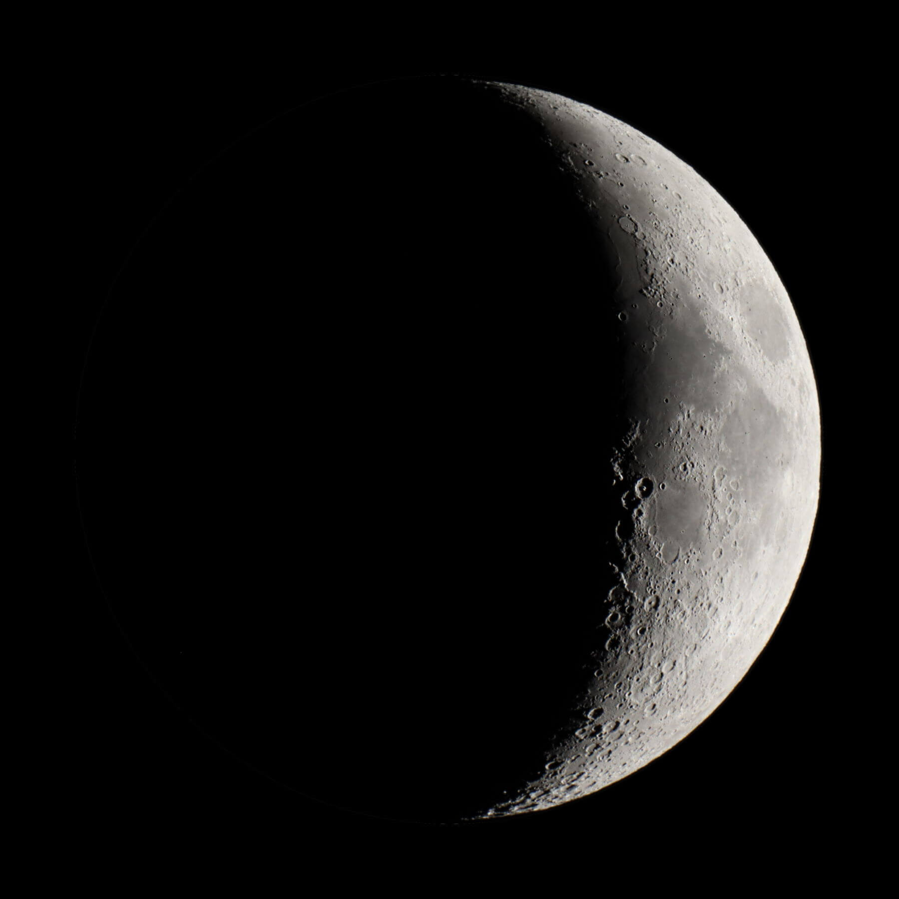 Waxing crescent Moon, 24% illumination