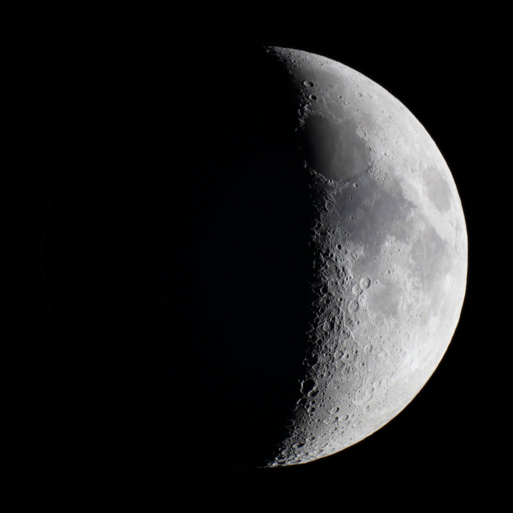 Waxing crescent Moon, 34% illumination