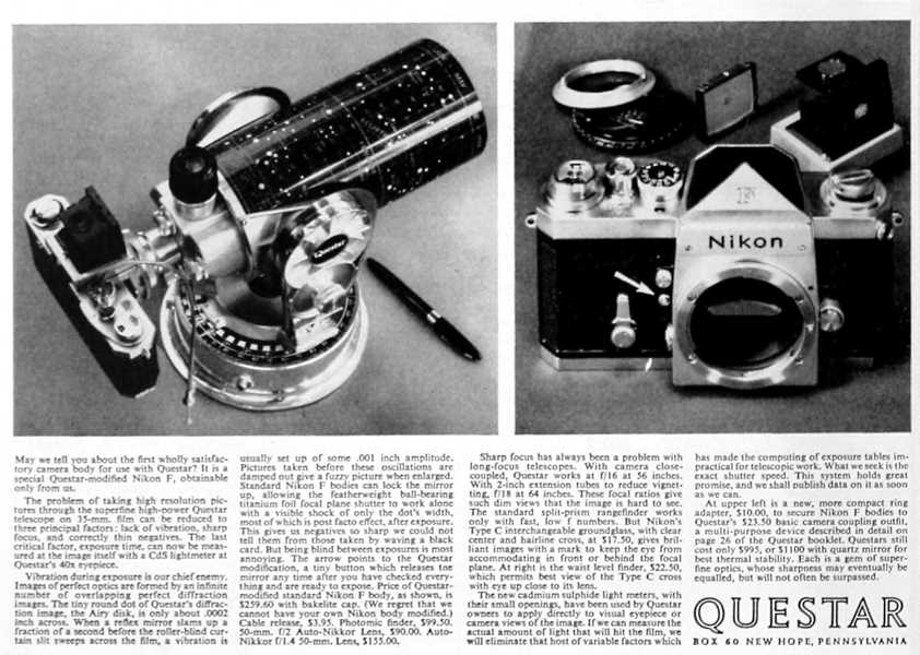 Questar advertisement, <em>Natural History</em>, June-July 1963