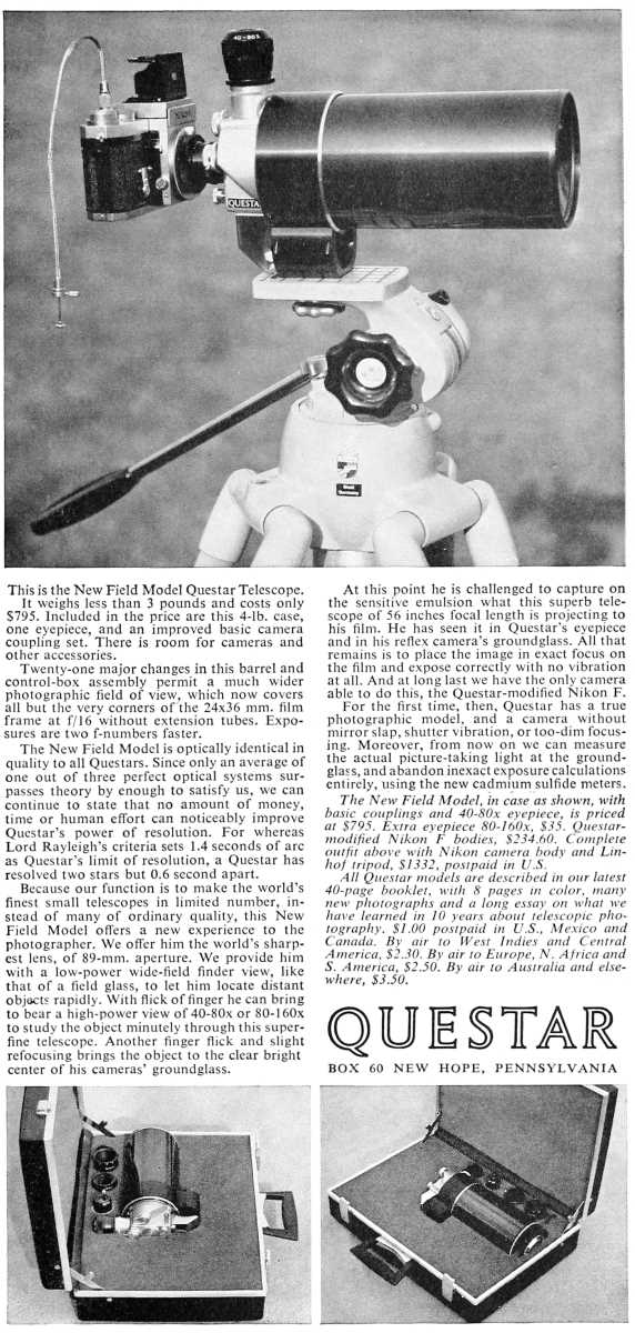 Questar advertisement, <em>Natural History</em>, December 1964