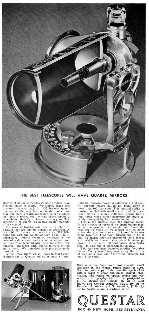 Questar advertisement, <em>Natural History</em>, February 1965
