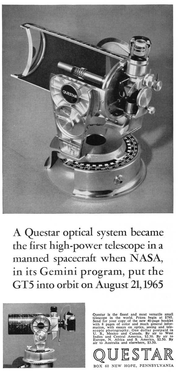 Questar advertisement, <em>Natural History</em>, January 1966