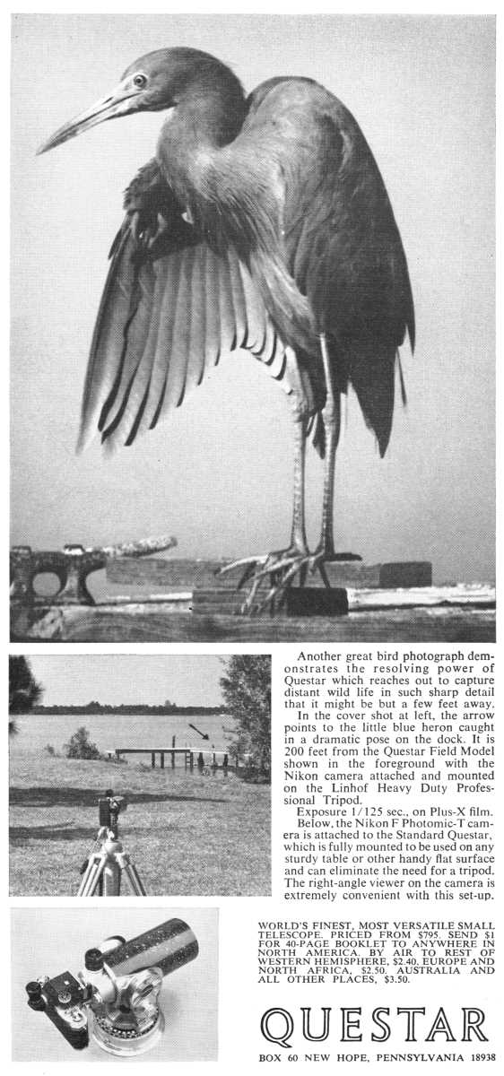 Questar advertisement, <em>Natural History</em>, February 1967