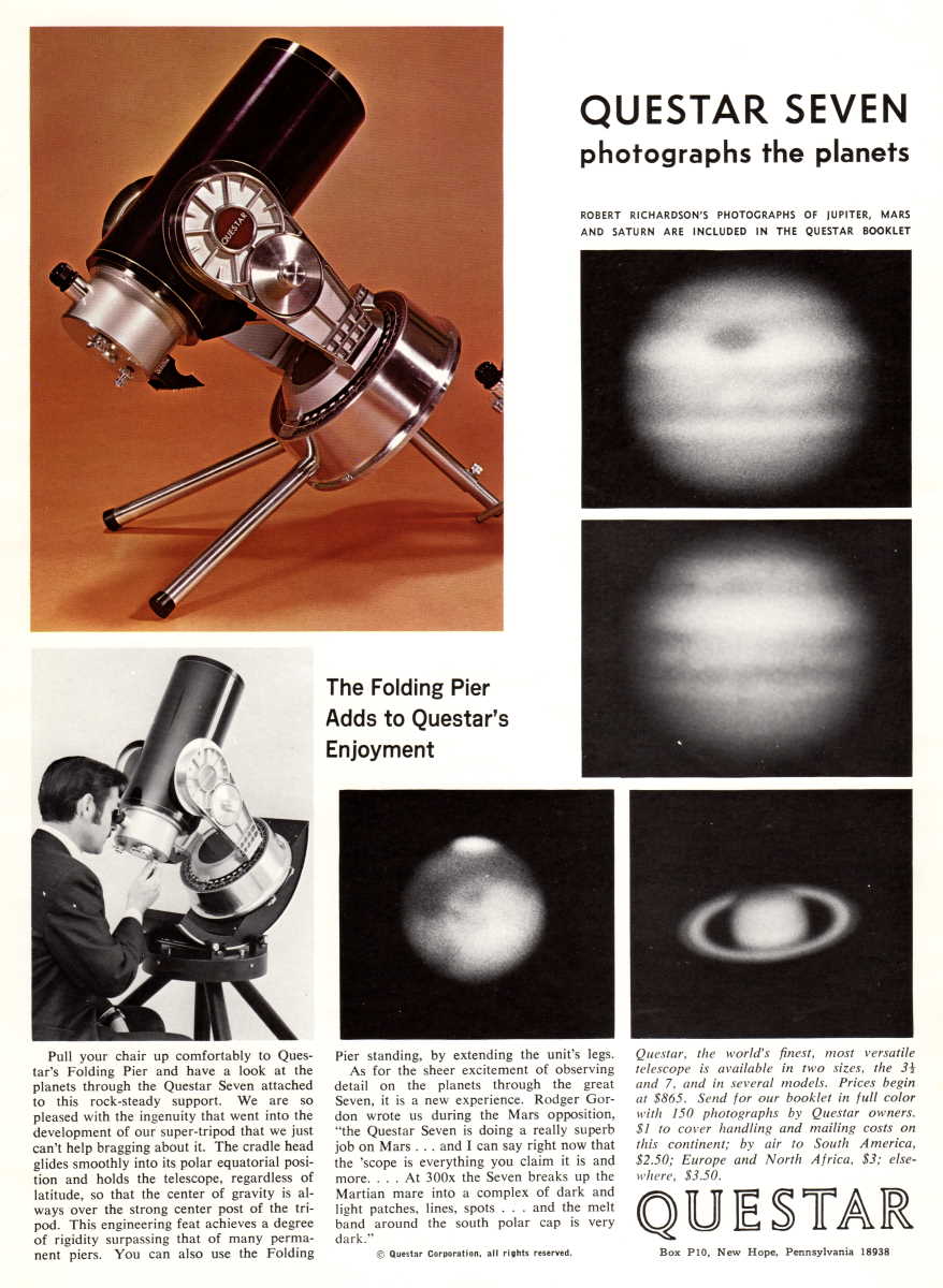 Questar advertisement, <em>Sky and Telescope</em>, June 1973