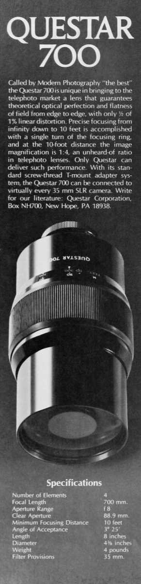 Questar advertisement, <em>Natural History</em>, February 1977
