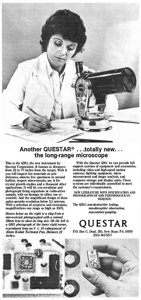 Questar advertisement, <em>Scientific American</em>, June 1983