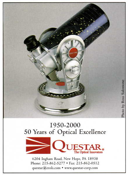 Questar advertisement, <em>Sky and Telescope</em>, April 2000