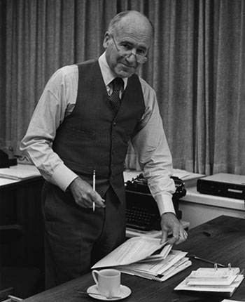 Dennis Flanagan in his office at Scientific American, circa 1980