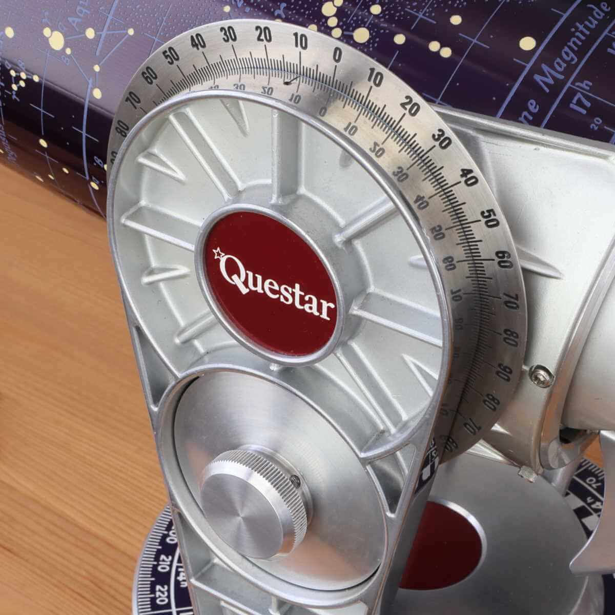 Questar’s logo badge and painted side arm finish