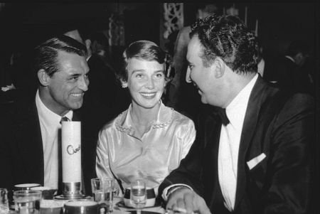 Cary Grant, Betsy Drake, and musician Dick Stabile in 1955 