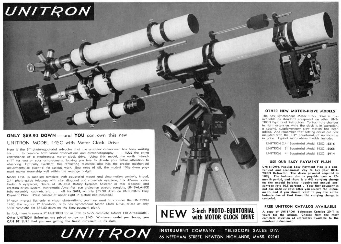 United Scientific Company advertisement, <em>Sky and Telescope</em>, July 1972
