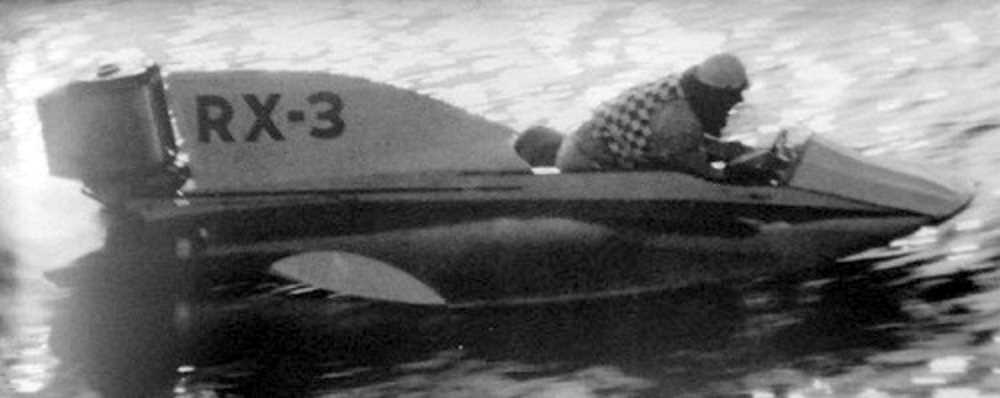 Hubert Entrop breaking the world outboard speed record on June 7, 1958