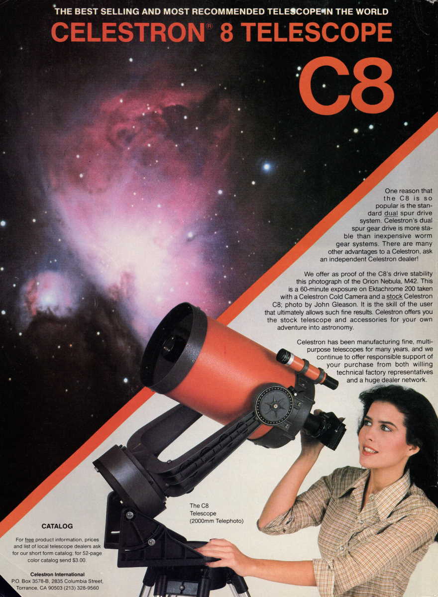 Celestron advertisement, <em>Astronomy</em>, October 1982