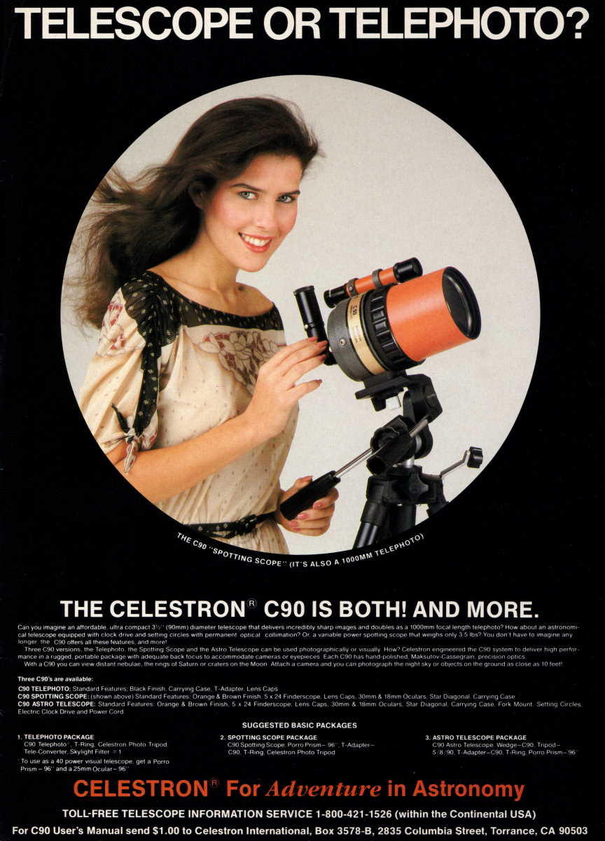 Celestron advertisement, <em>Astronomy</em>, December 1982