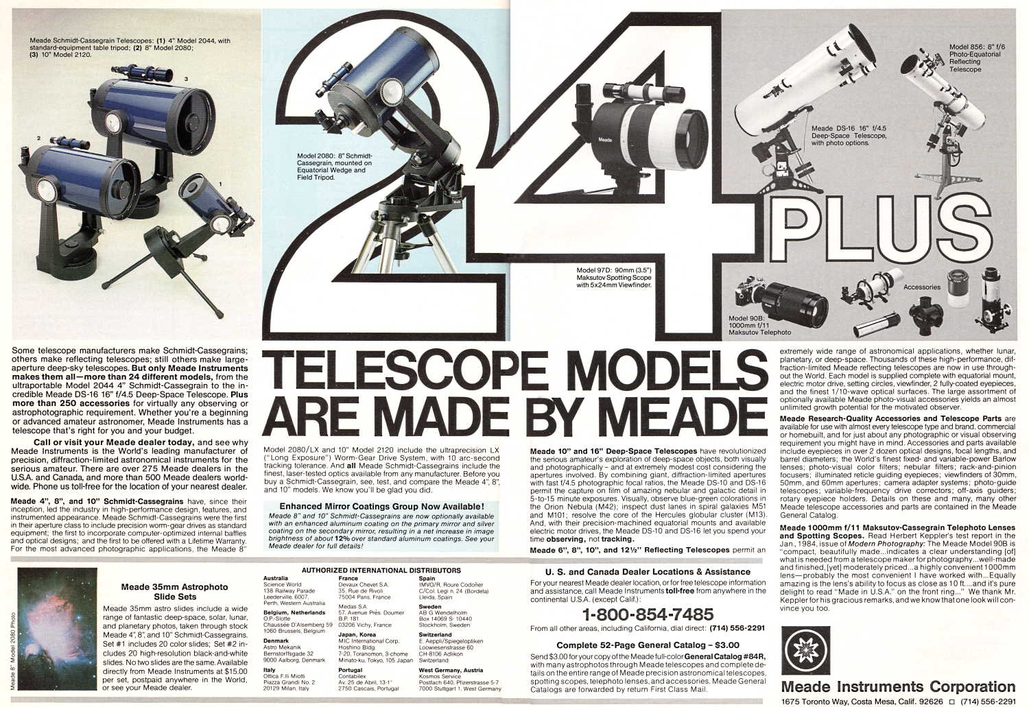 Meade Instrument Corporation advertisement, <em>Sky and Telescope</em>, March 1984